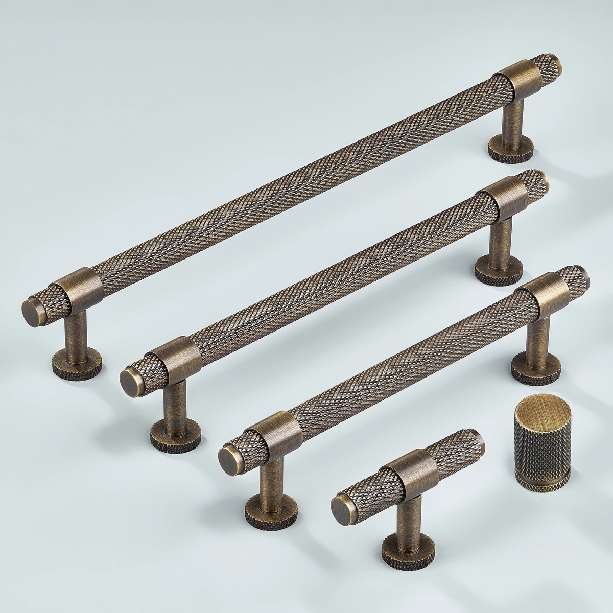 Azure Knurled Cabinet Handle