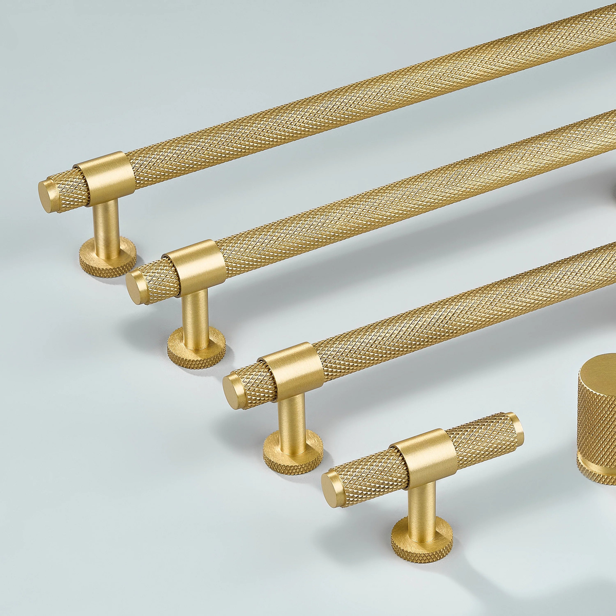 Azure Knurled Cabinet Handle