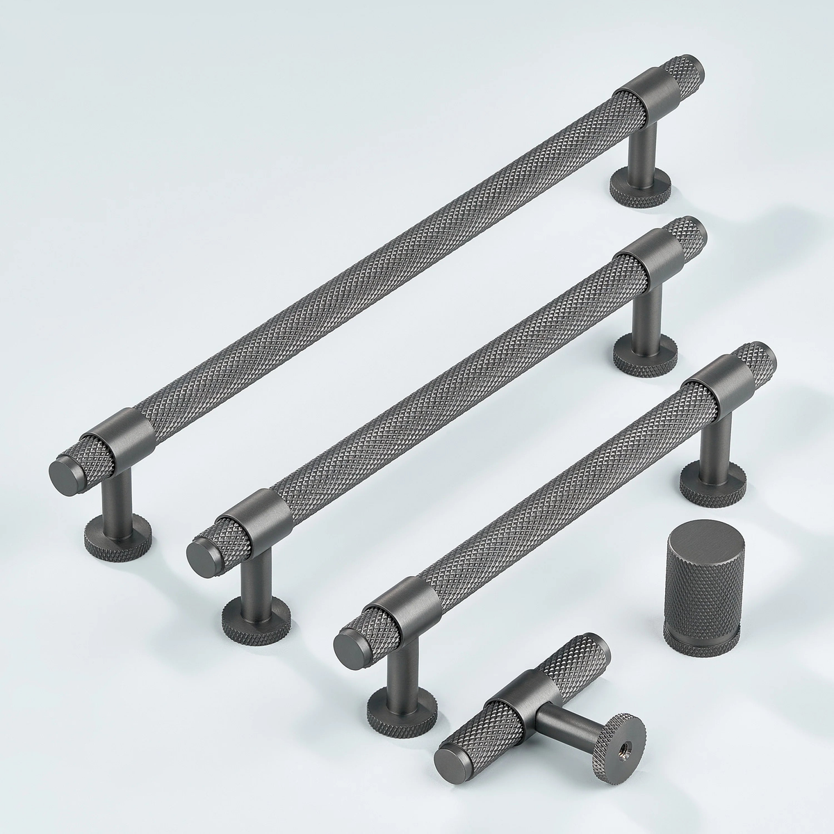 Azure Knurled Cabinet Handle