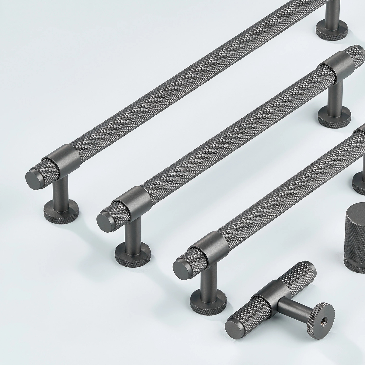 Azure Knurled Cabinet Handle