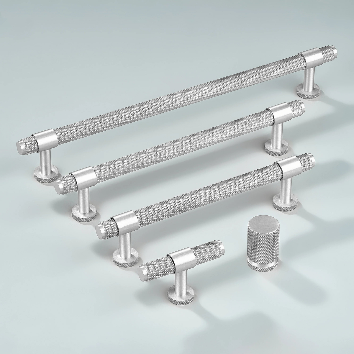 Azure Knurled Cabinet Handle