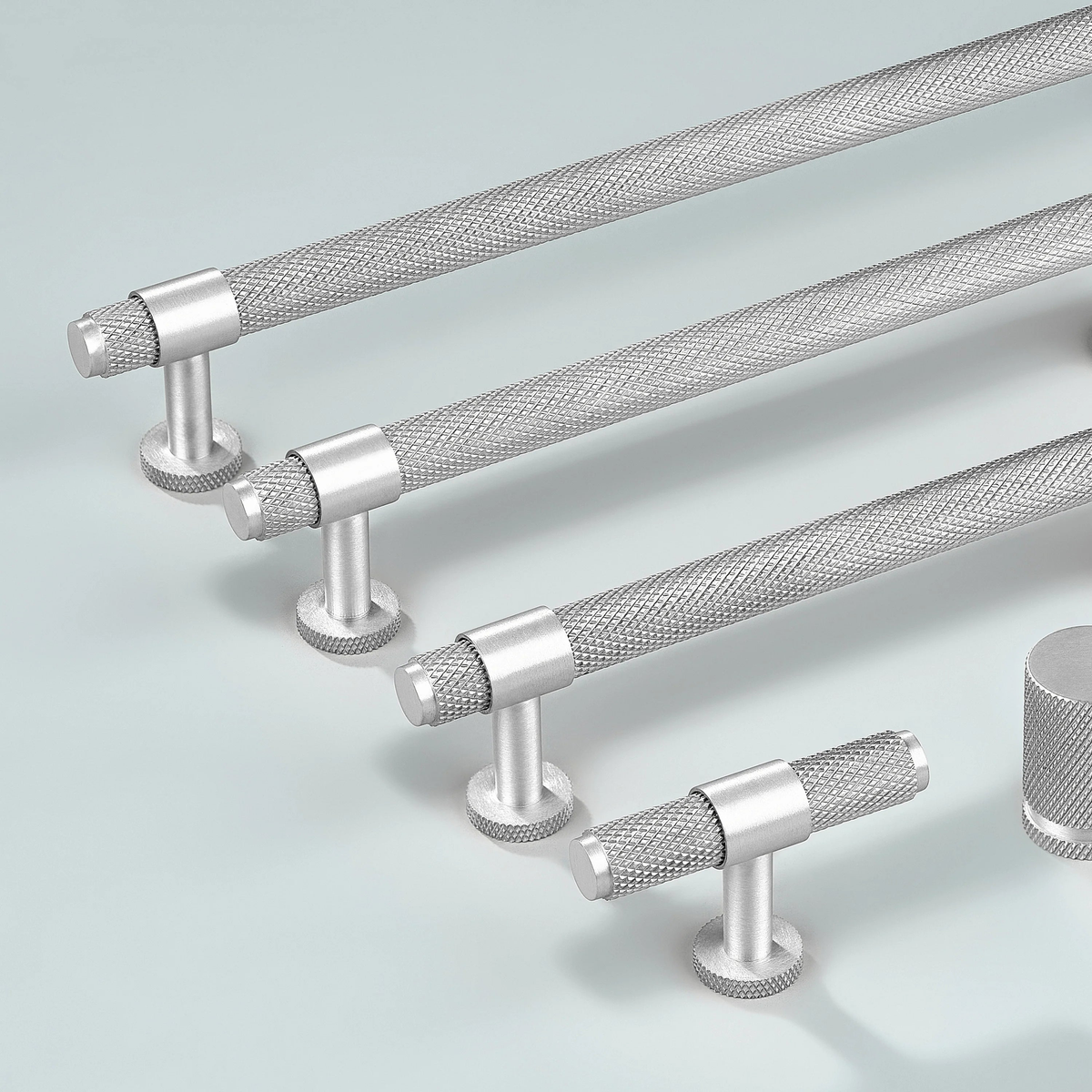Azure Knurled Cabinet Handle