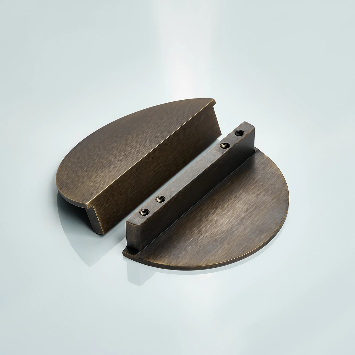 Alpha Half Round Brass Cabinet Pull