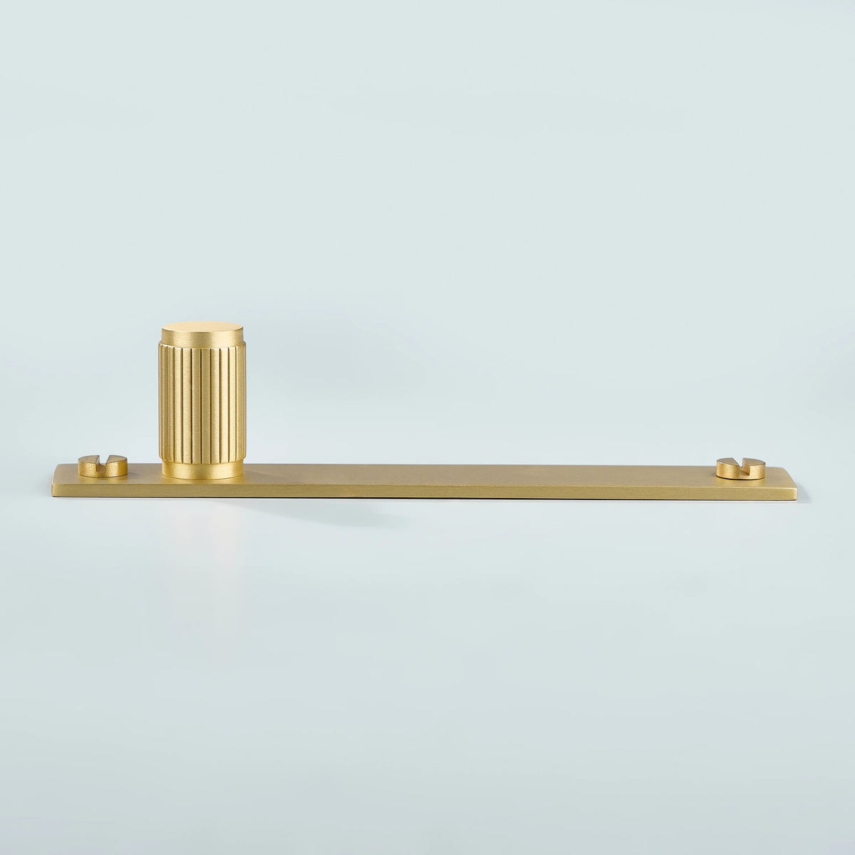 Aris Linear Knurled Brass Cylinder Knob With Backplate