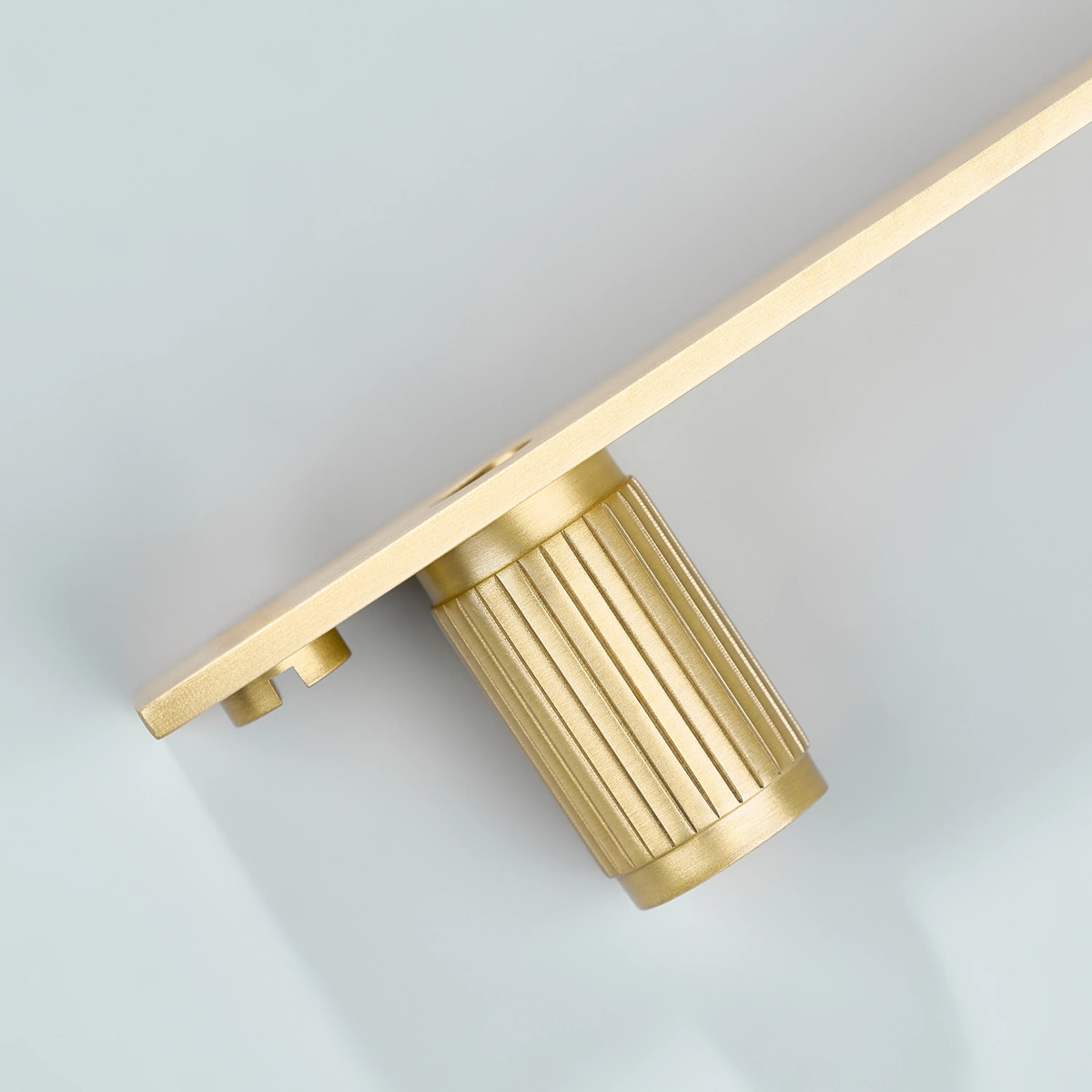 Aris Linear Knurled Brass Cylinder Knob With Backplate