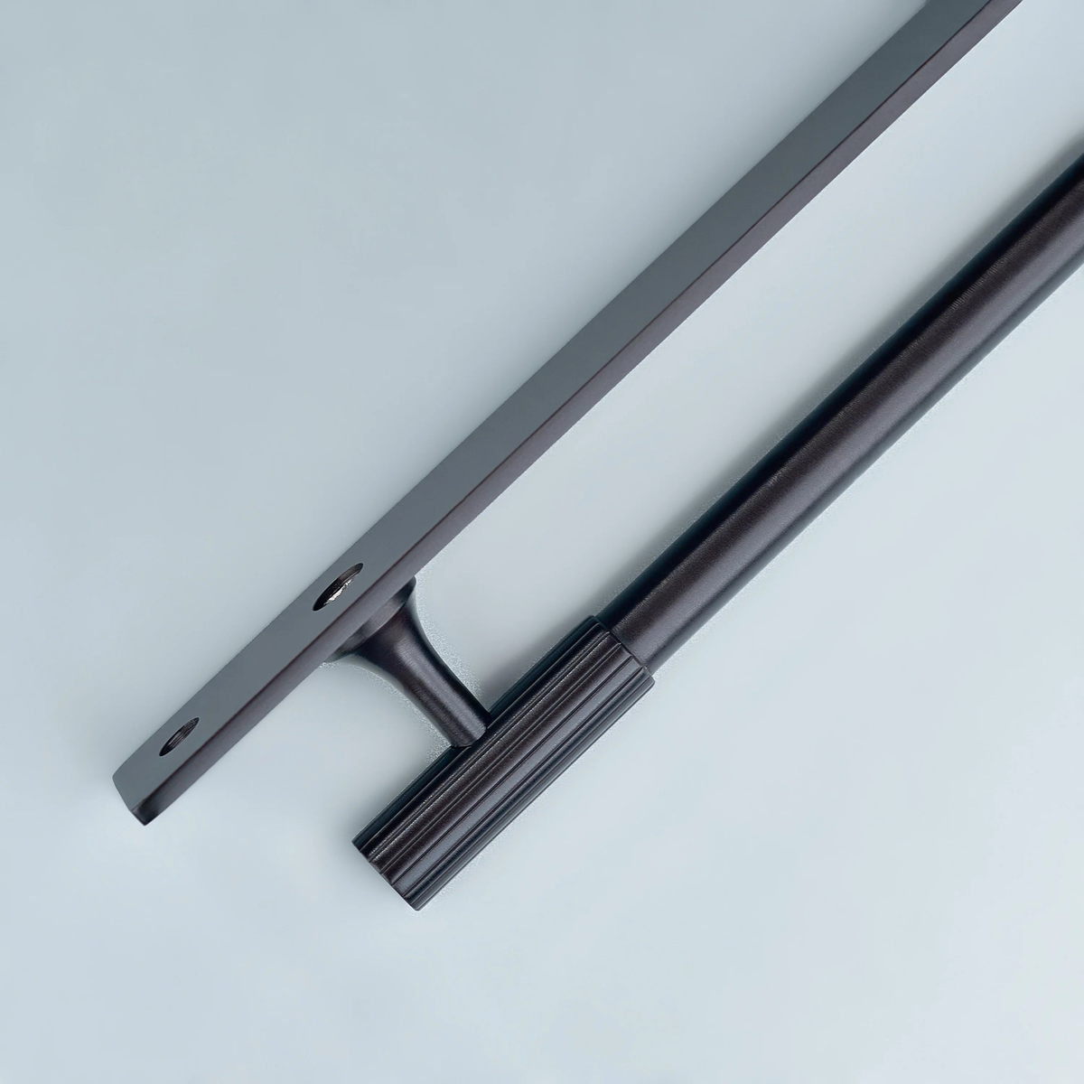 Aris Linear Knurled Brass Cabinet Handle With Backplate 
