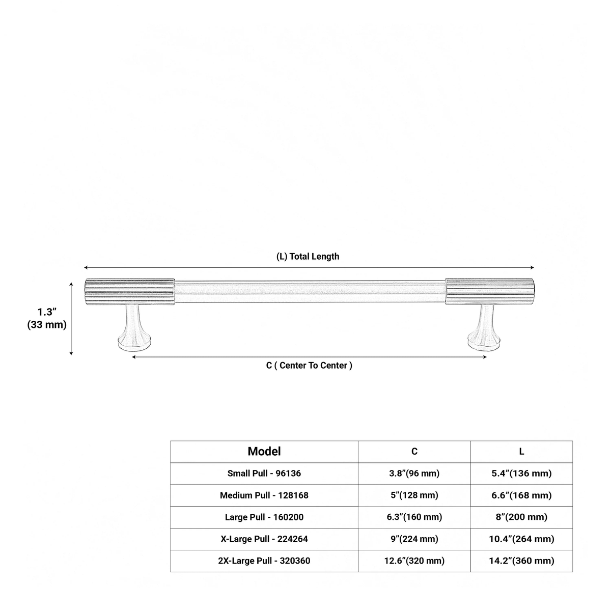 Aris Linear Knurled Cabinet Handle