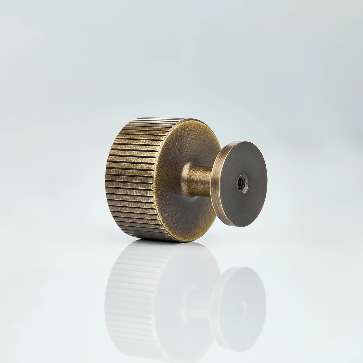 Aris Linear Knurled Round Brass Cabinet Knob 35mm