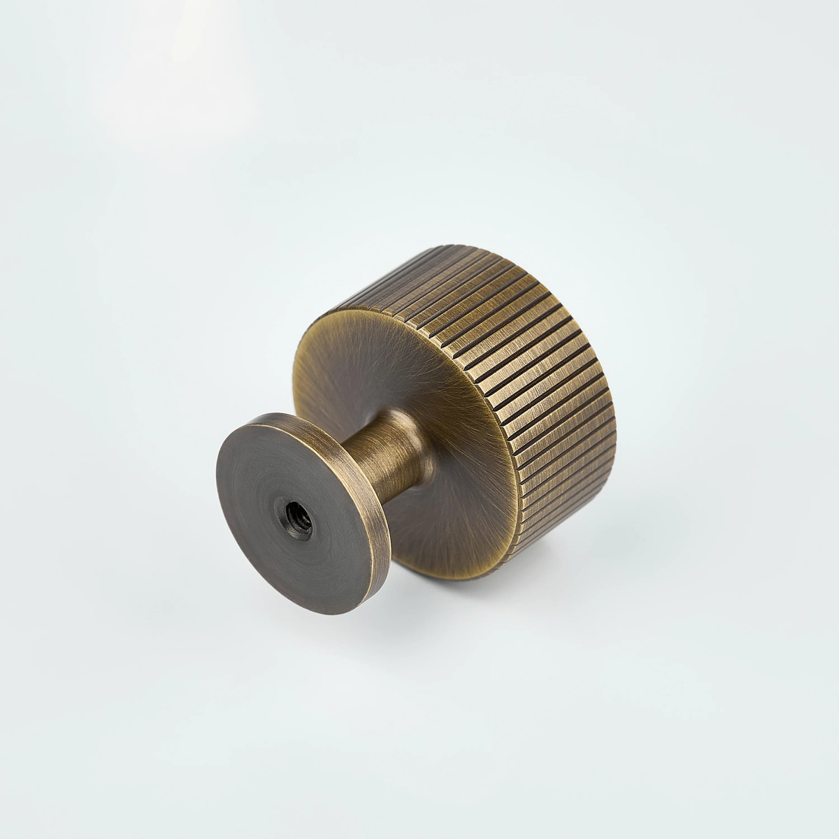 Aris Linear Knurled Round Brass Cabinet Knob 35mm