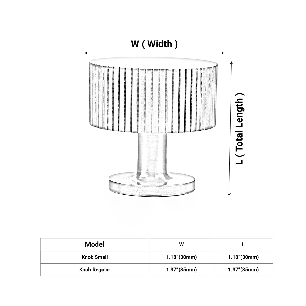 Aris Linear Knurled Round Brass Cabinet Knob 35mm