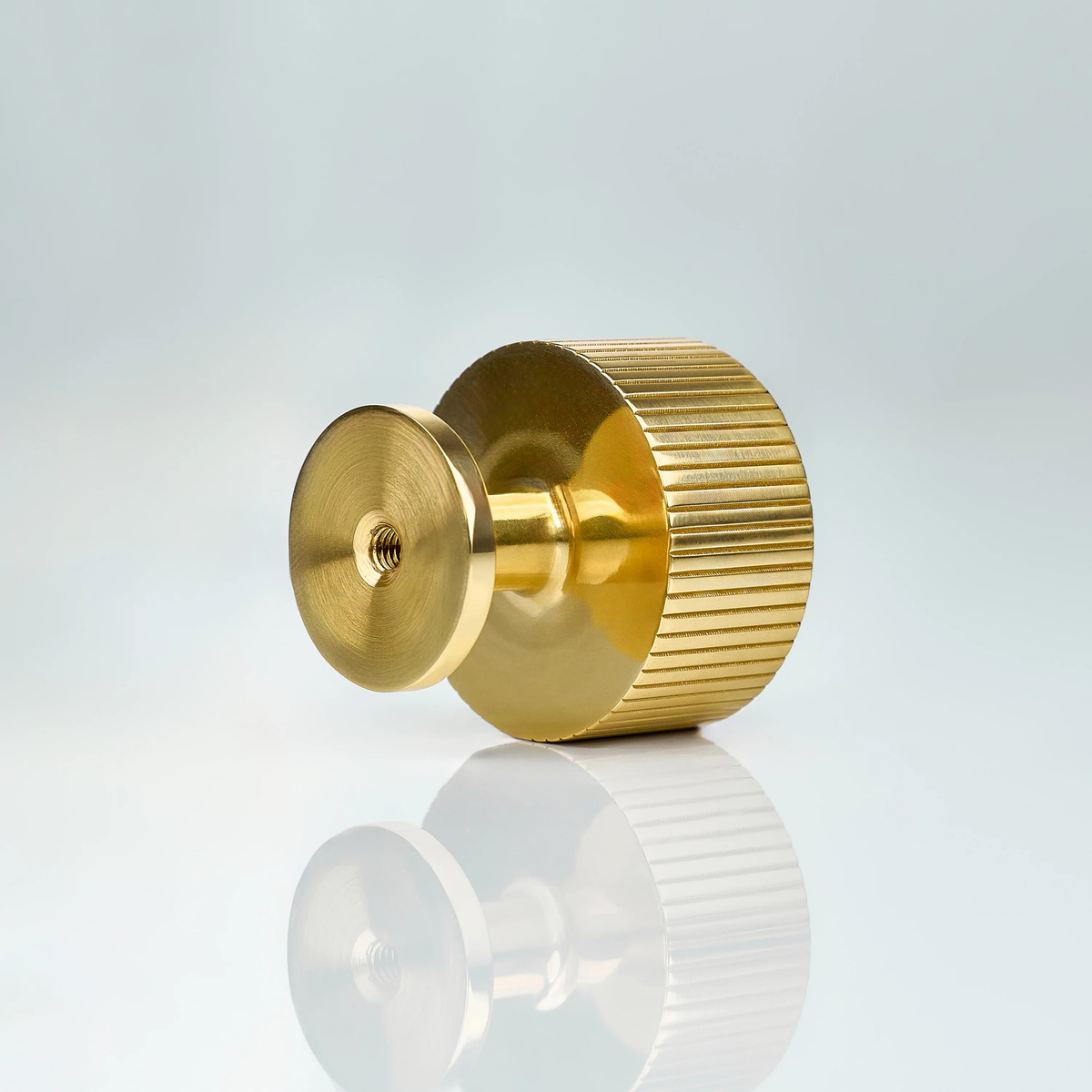 Aris Linear Knurled Round Brass Cabinet Knob 35mm