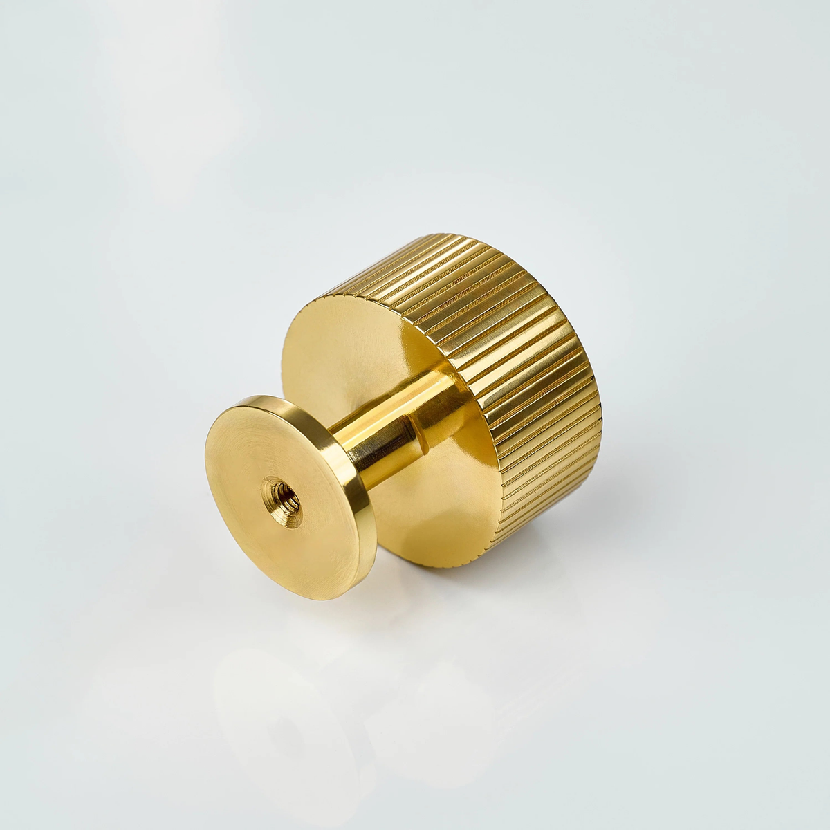 Aris Linear Knurled Round Brass Cabinet Knob 35mm
