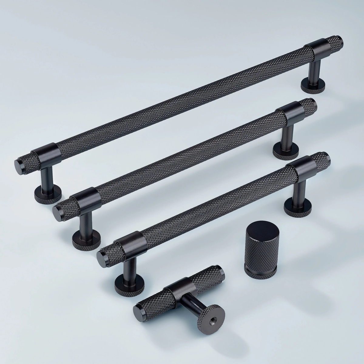 Azure Knurled Cabinet Handle