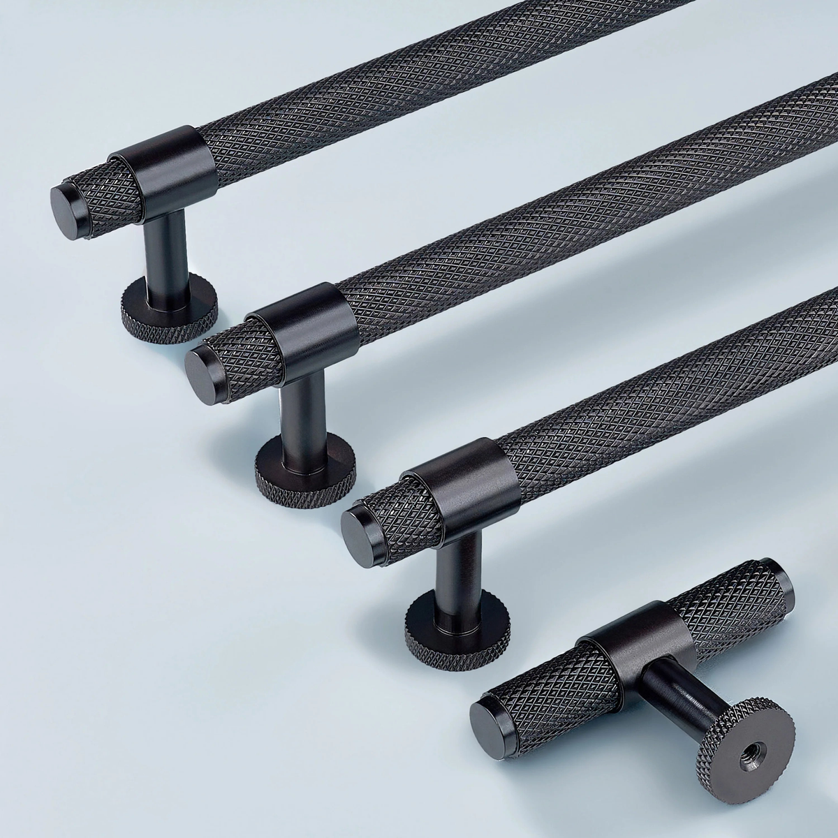 Azure Knurled Cabinet Handle