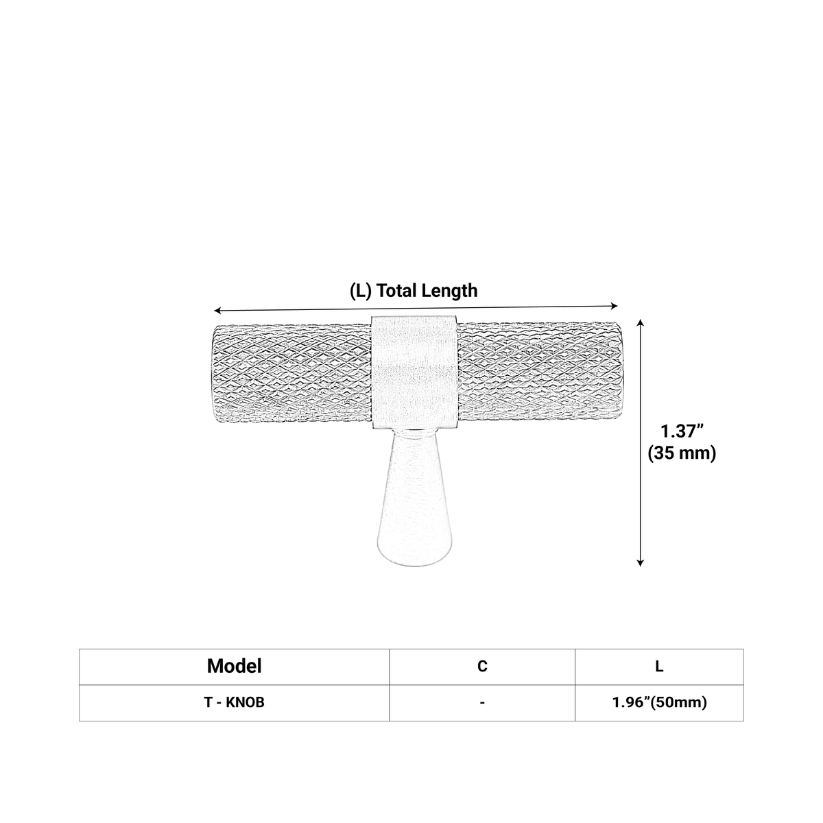 Canyon Knurled Cabinet T-Knob