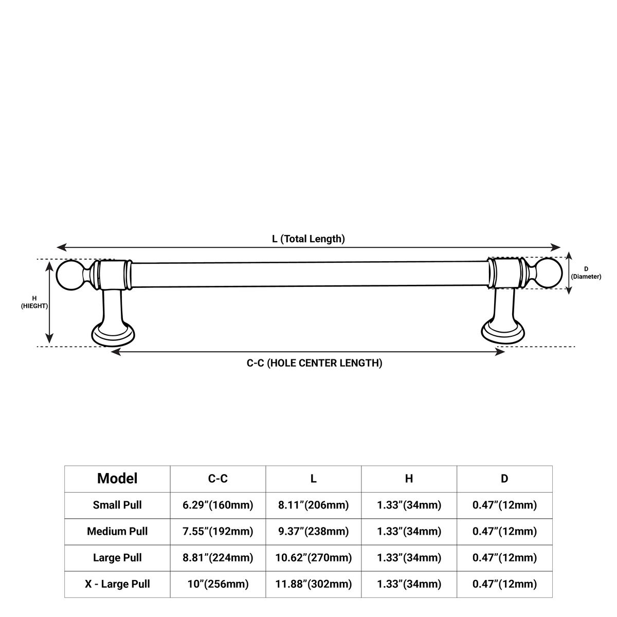Corbel Solid Brass Architectural Cabinet Pull