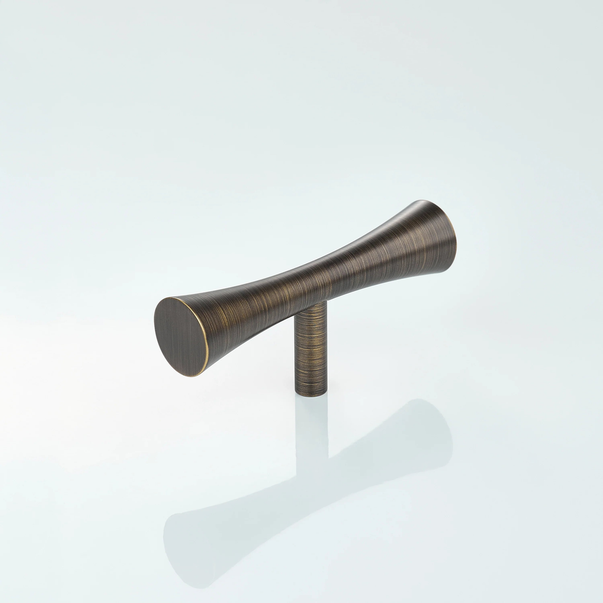Flow Solid Brass Curve Cabinet T-Knob