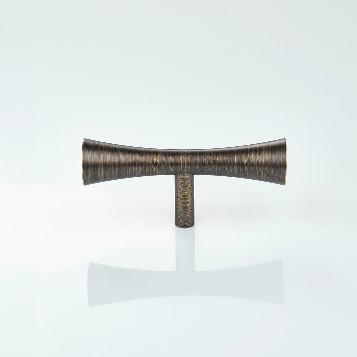 Flow Solid Brass Curve Cabinet T-Knob