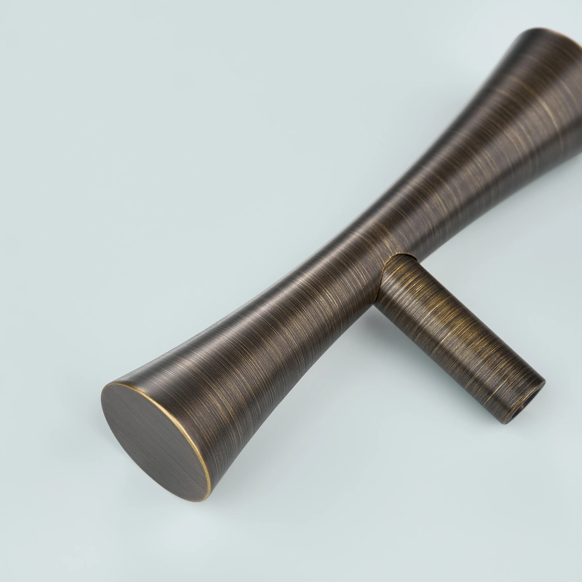 Flow Solid Brass Curve Cabinet T-Knob