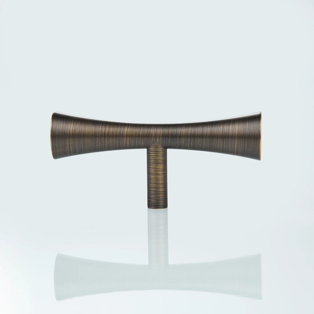 Flow Solid Brass Curve Cabinet T-Knob
