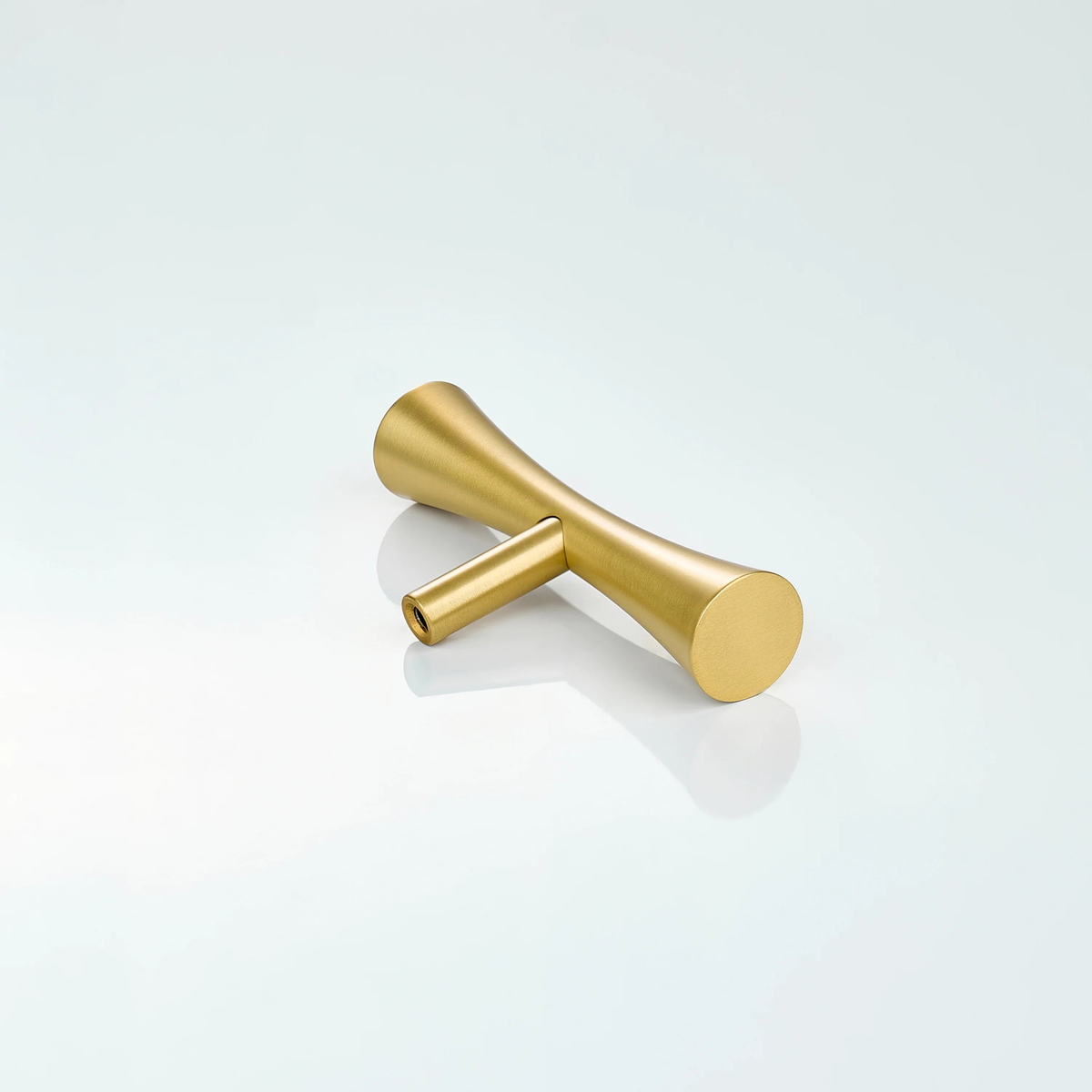 Flow Solid Brass Curve Cabinet T-Knob