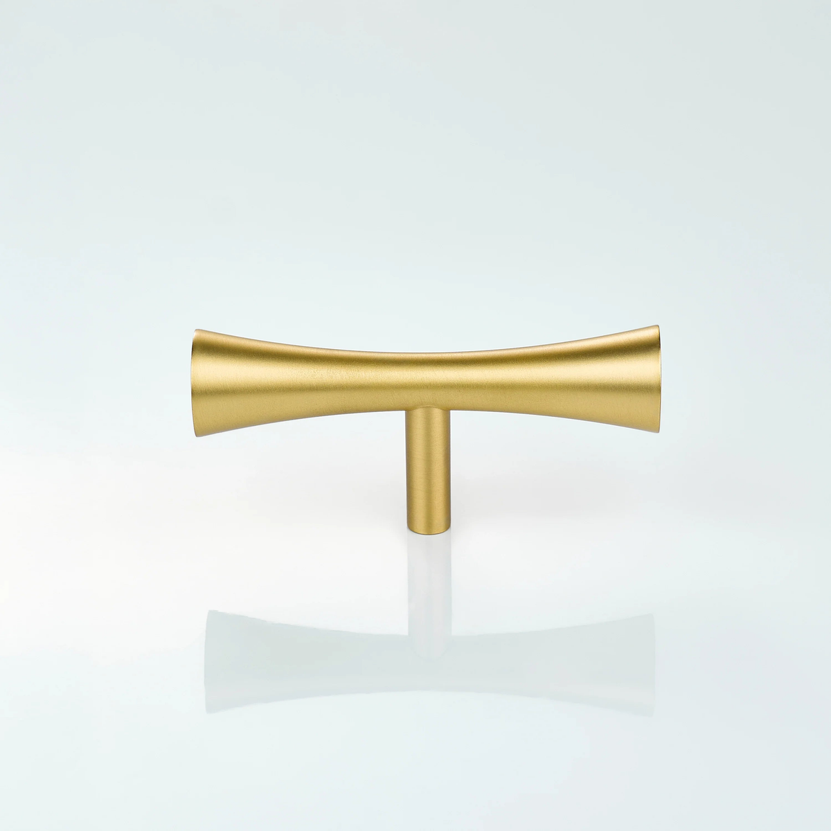 Flow Solid Brass Curve Cabinet T-Knob