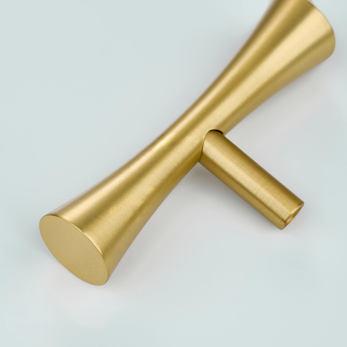 Flow Solid Brass Curve Cabinet T-Knob