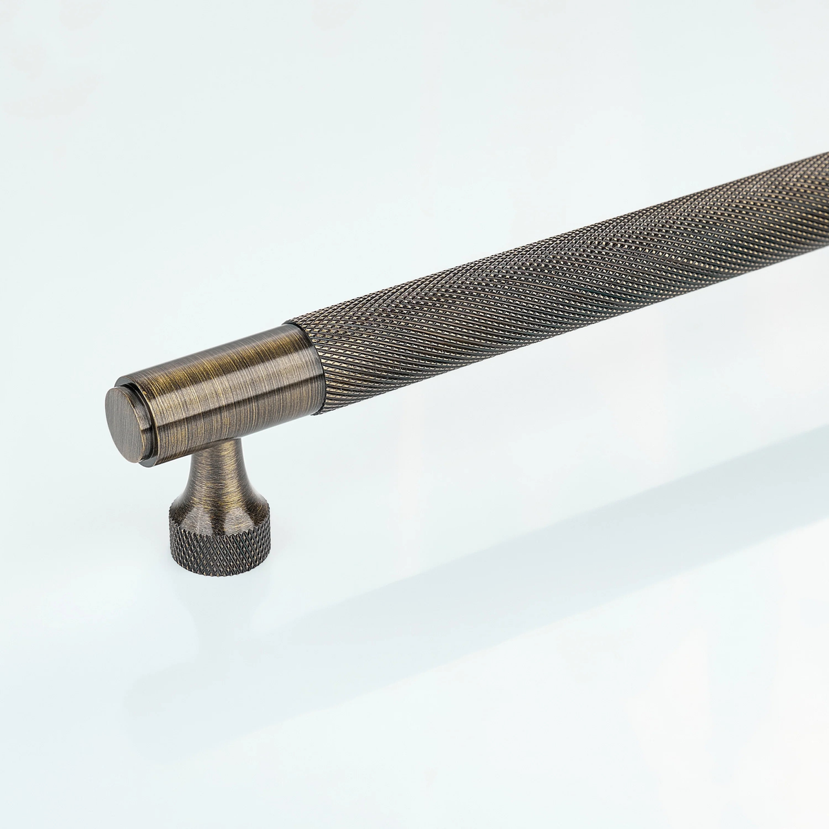 Horizon Knurled Brass Cabinet Handle