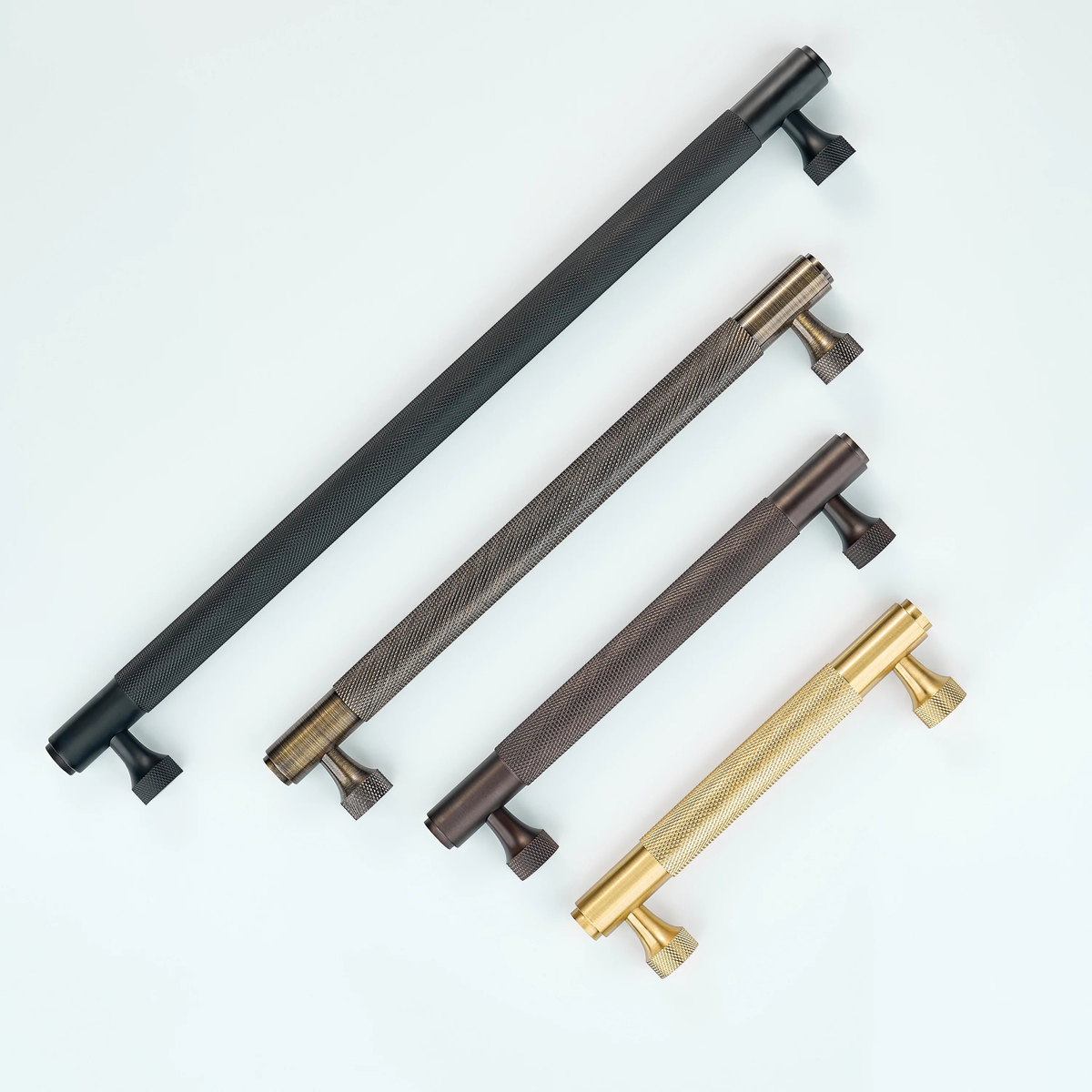 Horizon Knurled Brass Cabinet Handle