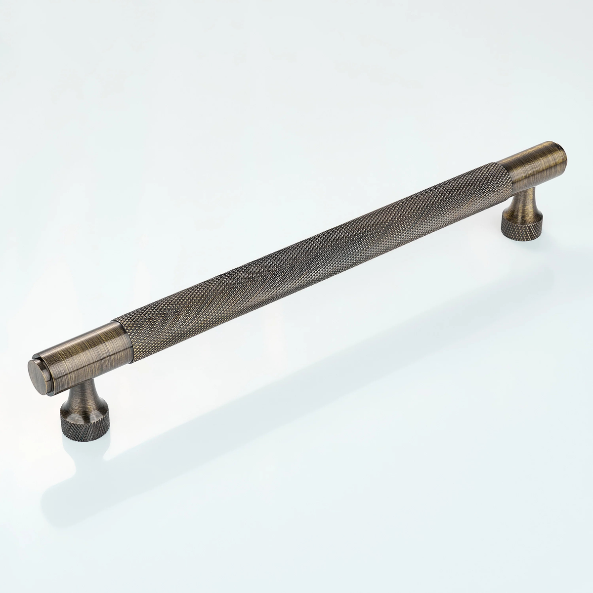 Horizon Knurled Brass Cabinet Handle