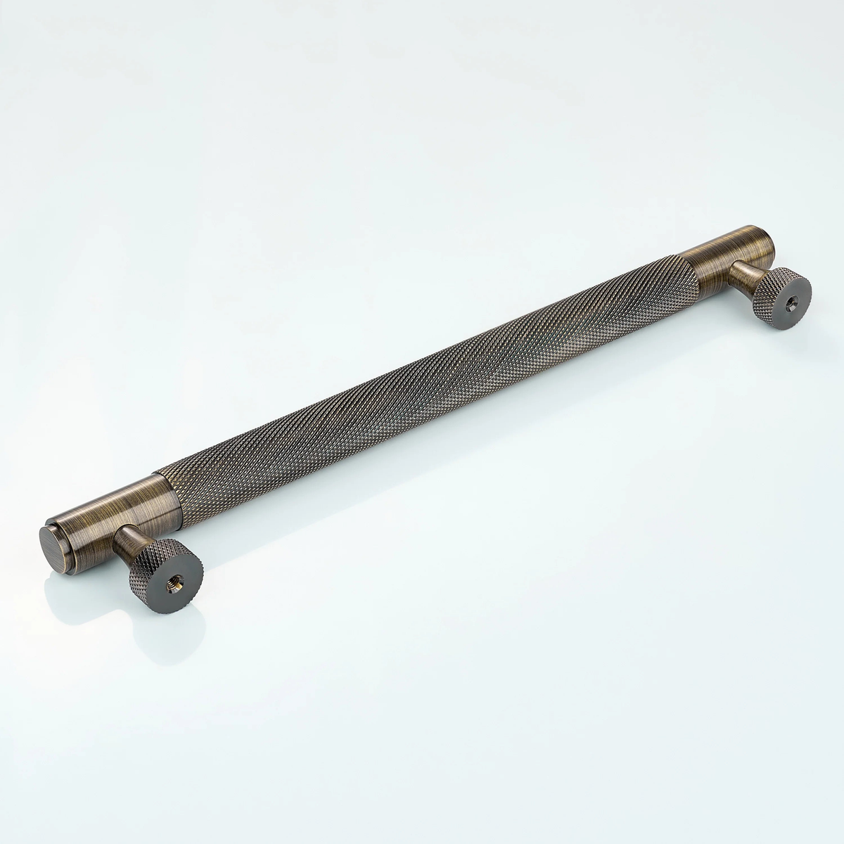 Horizon Knurled Brass Cabinet Handle