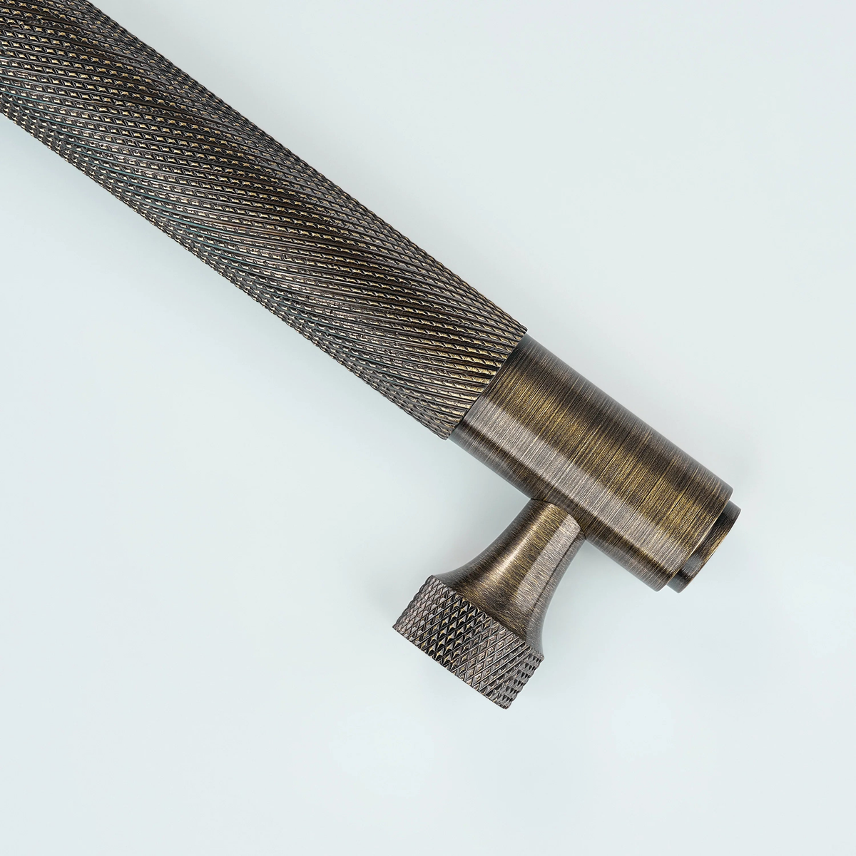 Horizon Knurled Brass Cabinet Handle