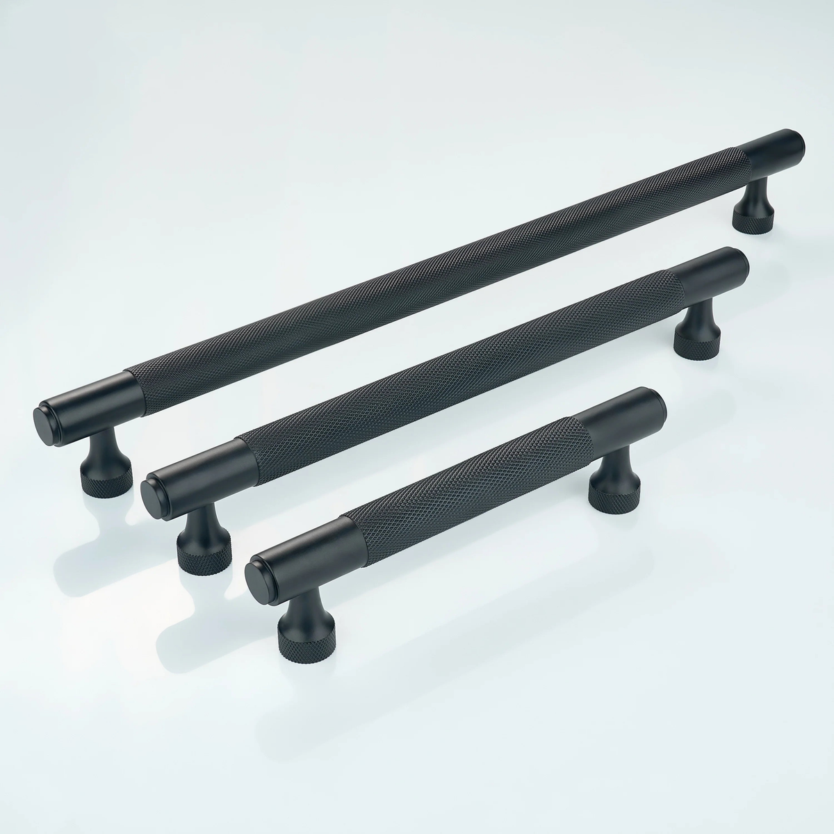 Horizon Knurled Brass Cabinet Handle