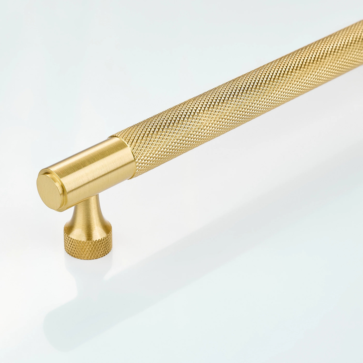 Horizon Knurled Brass Cabinet Handle