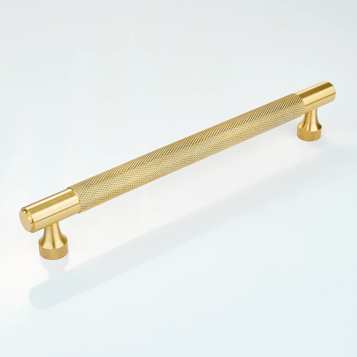 Horizon Knurled Brass Cabinet Handle