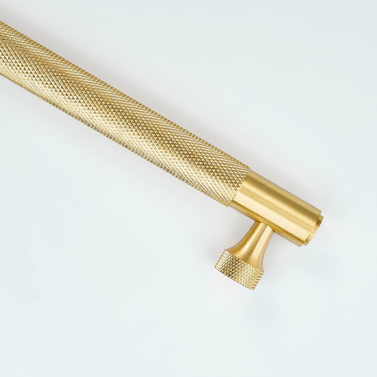 Horizon Knurled Brass Cabinet Handle