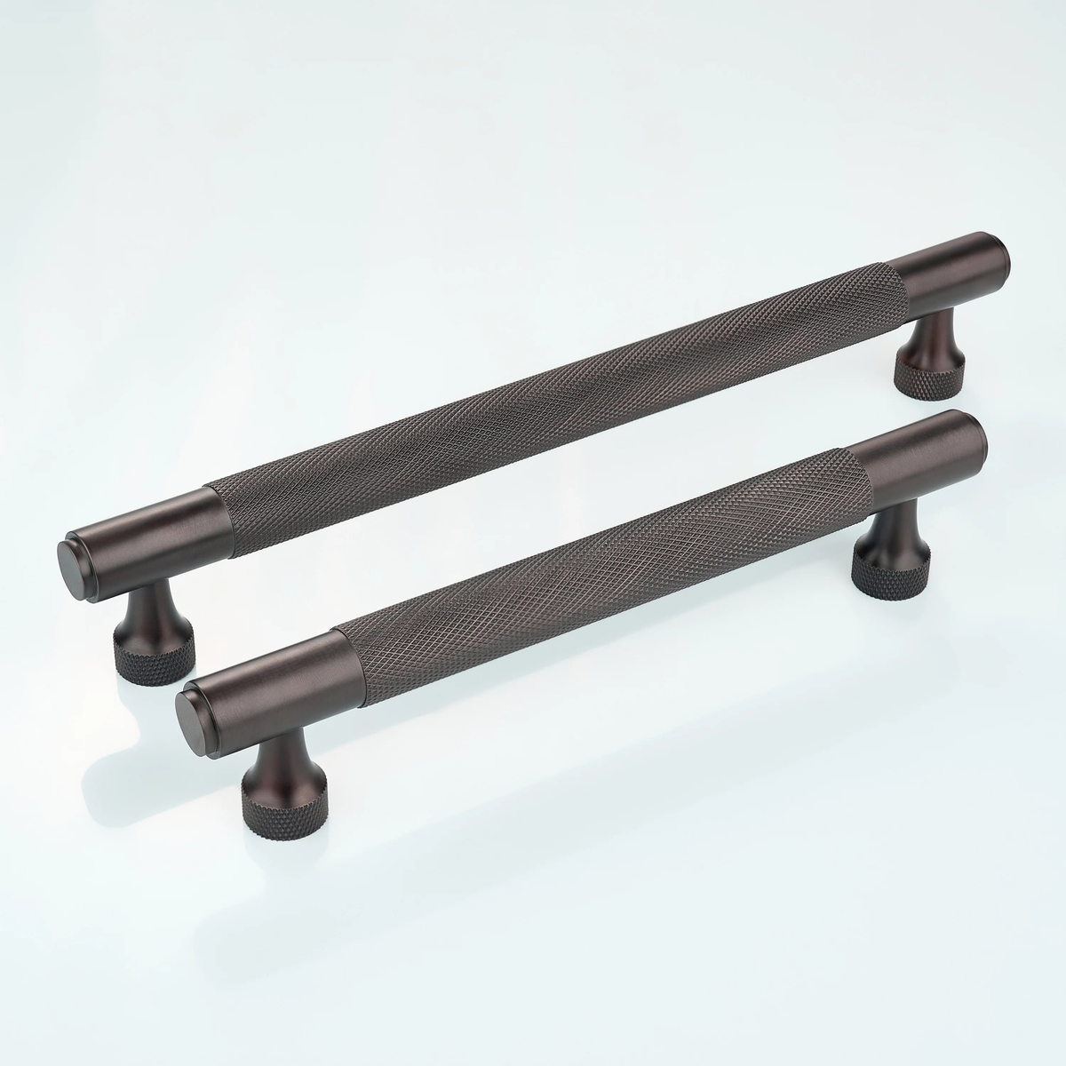 Horizon Knurled Brass Cabinet Handle