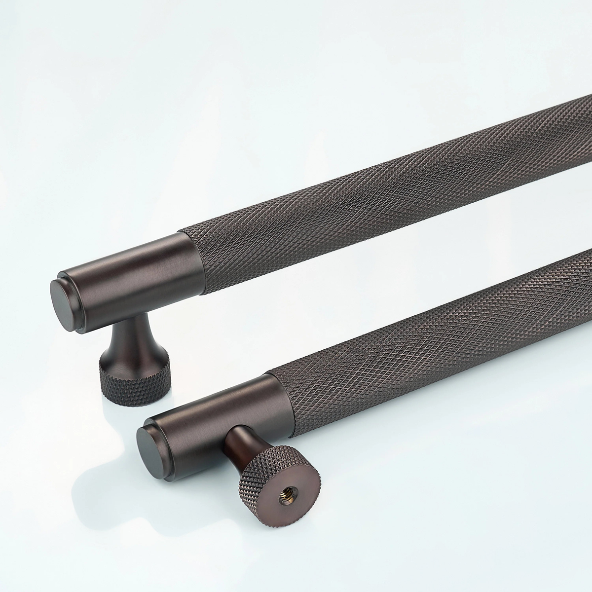 Horizon Knurled Brass Cabinet Handle