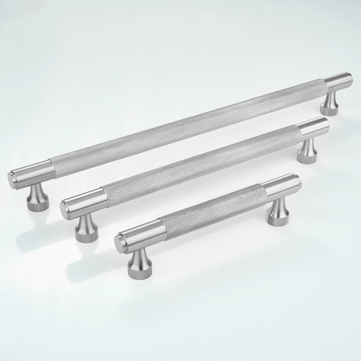 Horizon Knurled Brass Cabinet Handle