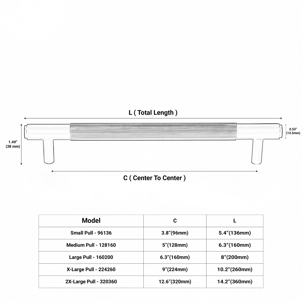 Ignite Linear Knurled Cabinet Handle