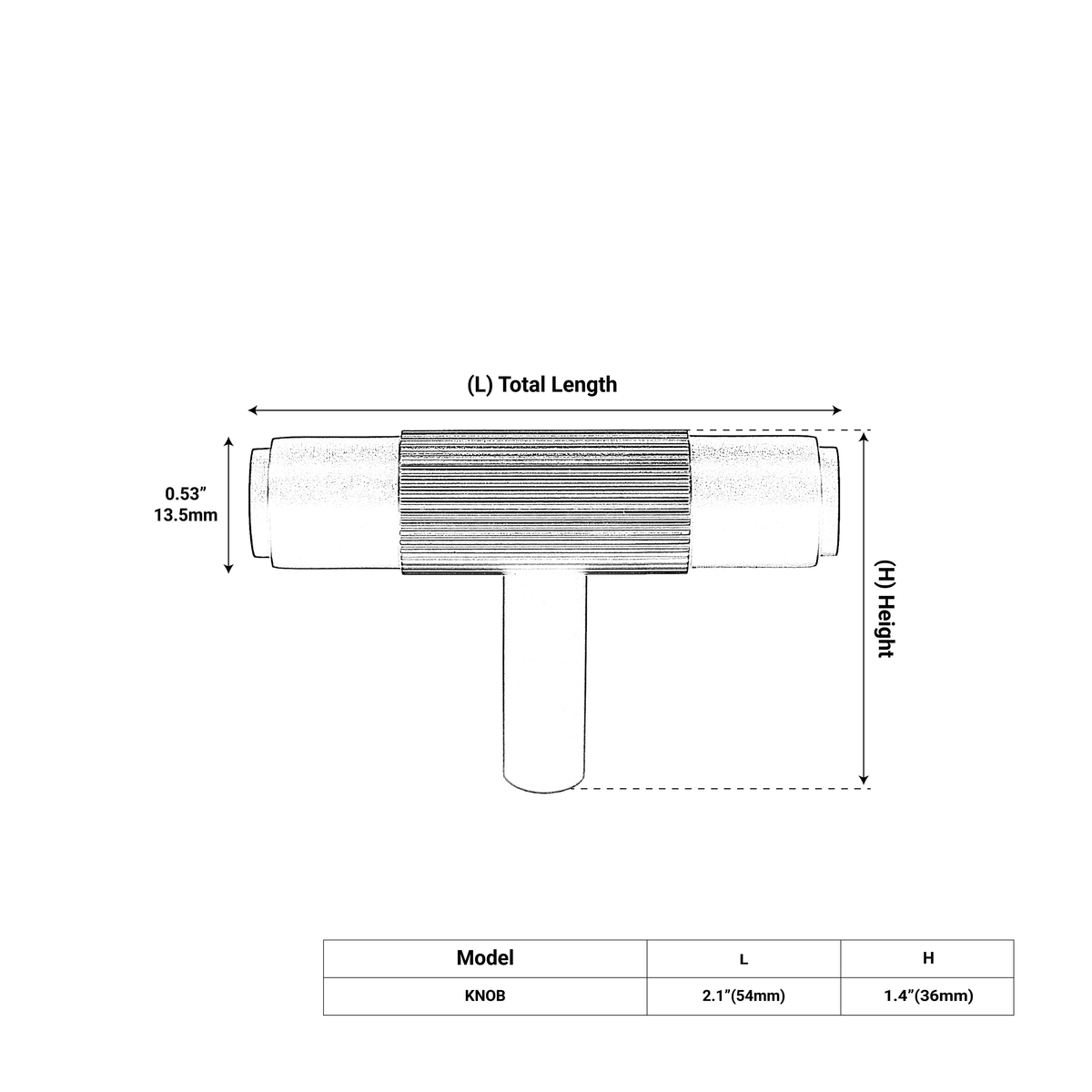 Ignite Linear Knurled Cabinet T-Knob