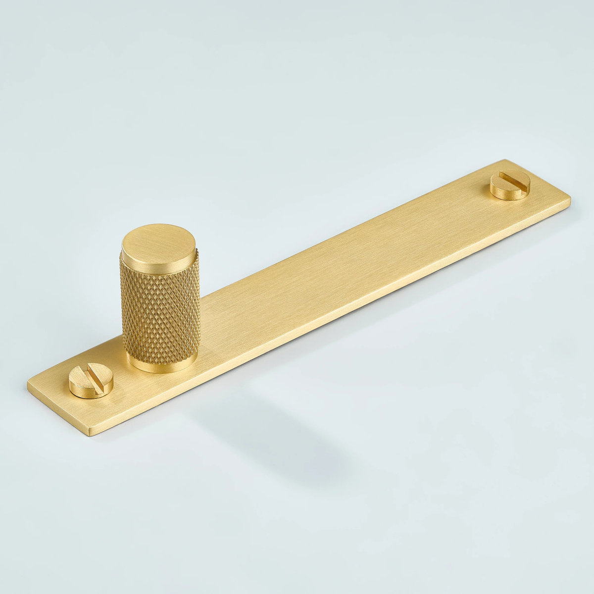 Meridian Knurled Brass Cylinder Knob With Backplate