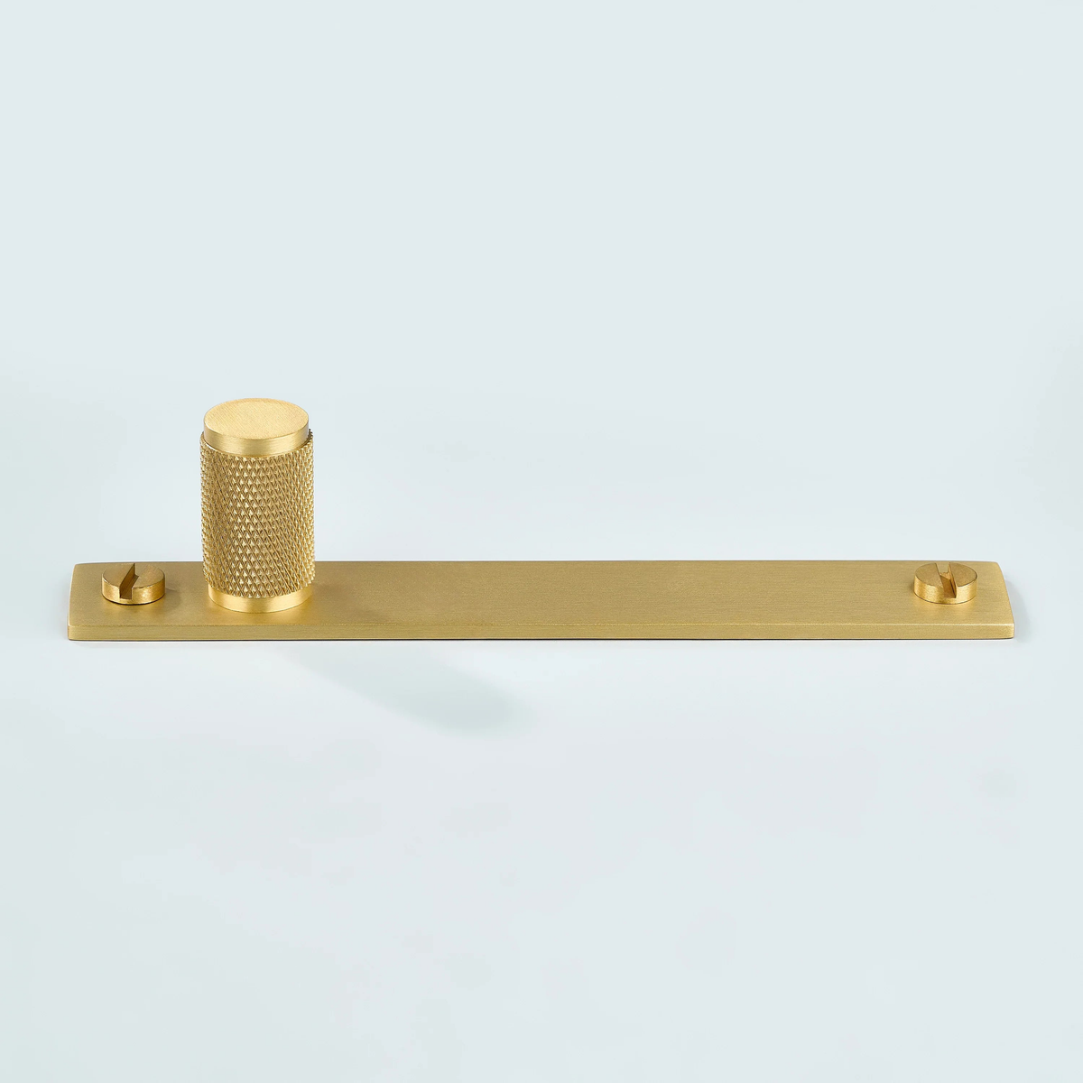 Meridian Knurled Brass Cylinder Knob With Backplate