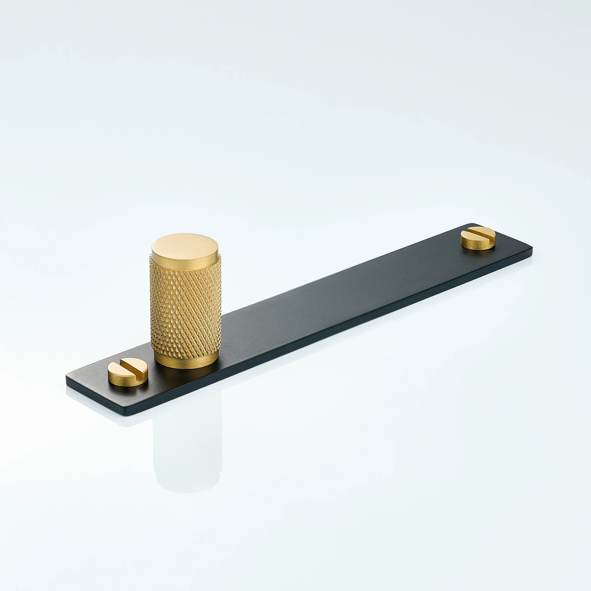 Meridian Knurled Brass Cylinder Knob With Backplate