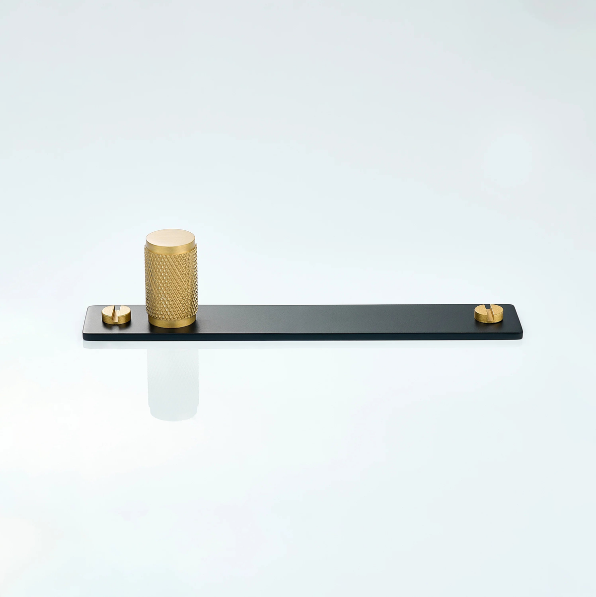 Meridian Knurled Brass Cylinder Knob With Backplate