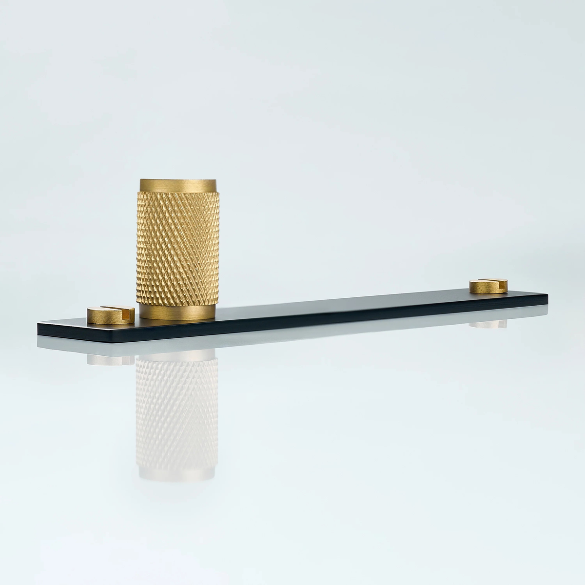 Meridian Knurled Brass Cylinder Knob With Backplate