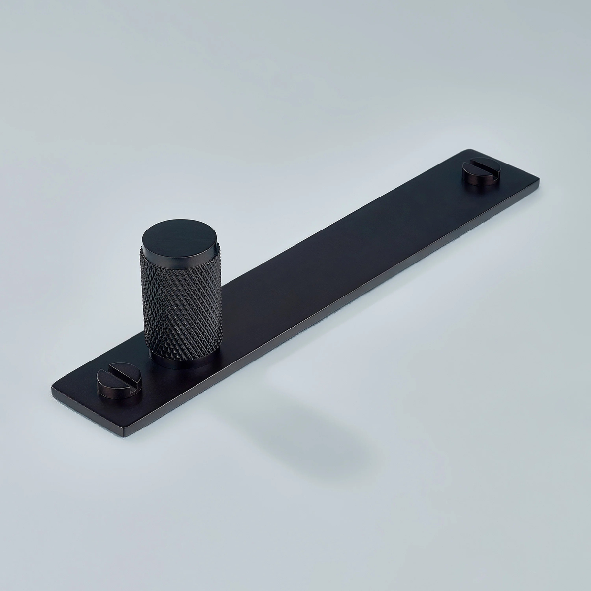 Meridian Knurled Brass Cylinder Knob With Backplate