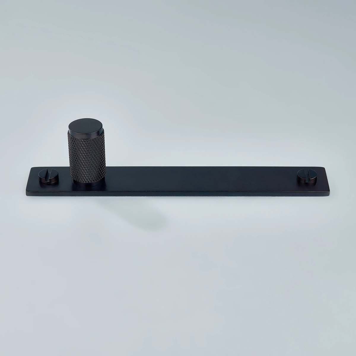 Meridian Knurled Brass Cylinder Knob With Backplate