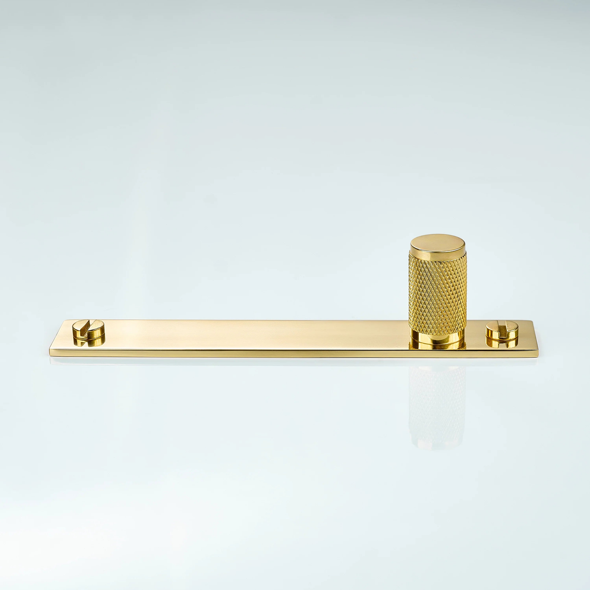 Meridian Knurled Brass Cylinder Knob With Backplate