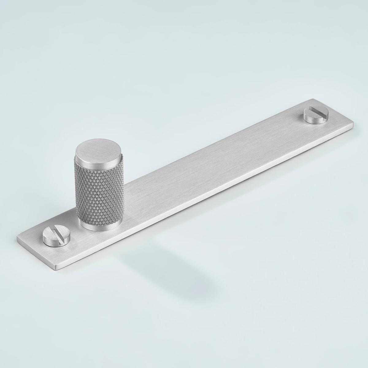 Meridian Knurled Brass Cylinder Knob With Backplate